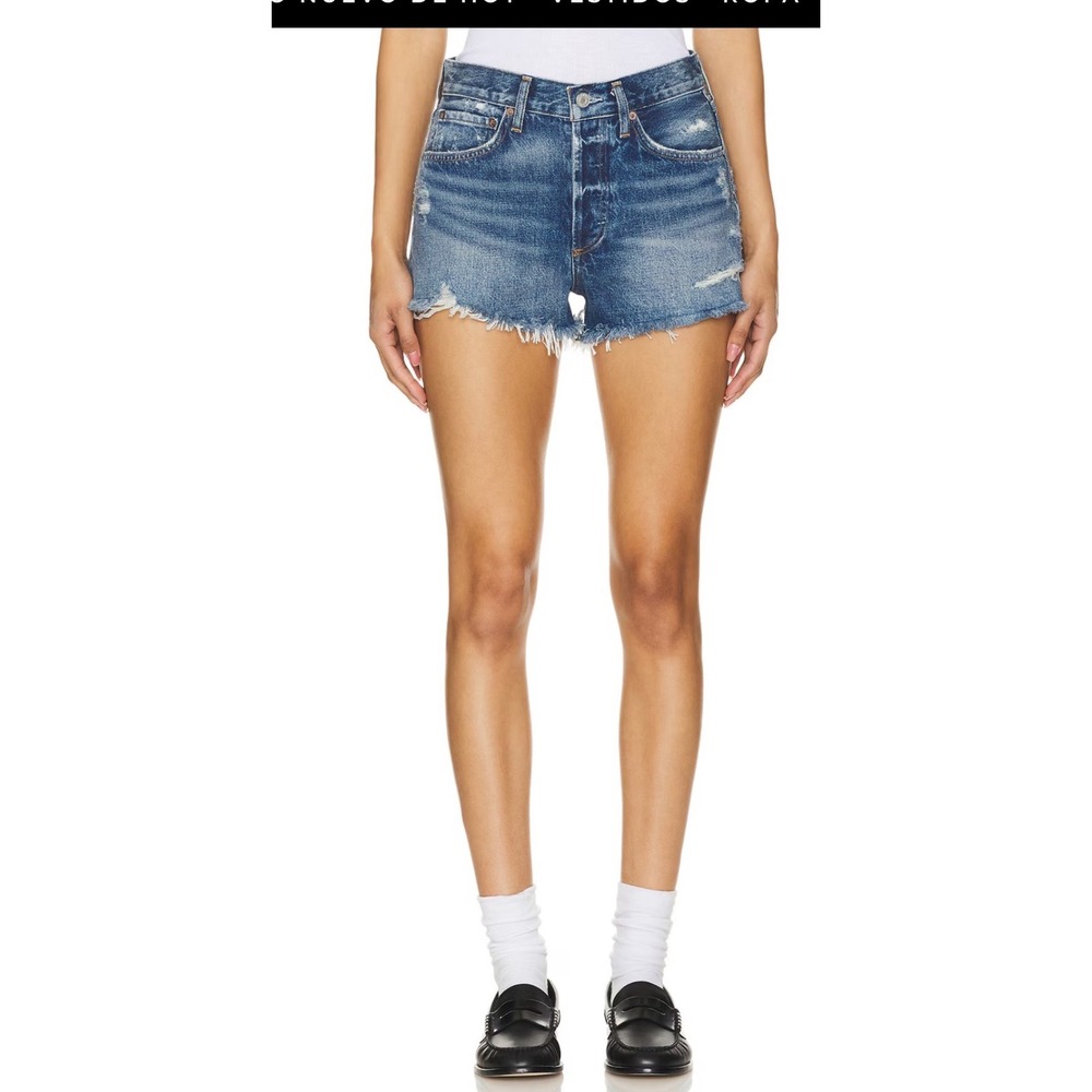 AGOLDE Parker Vintage Cut Off Denim Shorts Distressed Blue Size 28 NWT